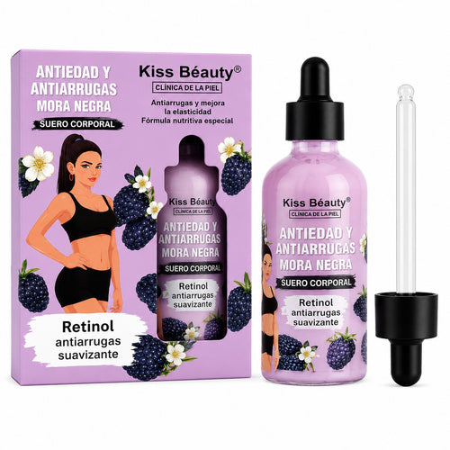 Sérum Corporal Anti‑Arrugas Retinol y Moras Kiss Beauty 100 ml – Firmeza y Renovación con Antioxidantes 🍇